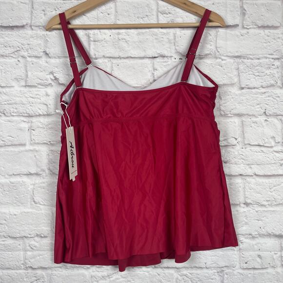 J5025 Red tankini swimwear two-piece set size 2XL - Picture 2 of 8